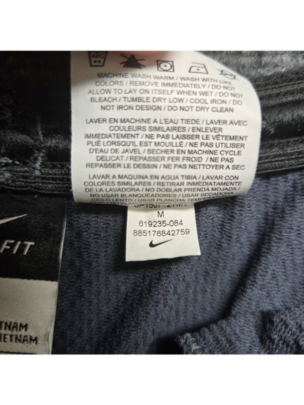 Nike Squad Strike Tech Pants Mens Medium Gray Dri-Fit Training Ankle Zip 619235 - Picture 12 of 12
